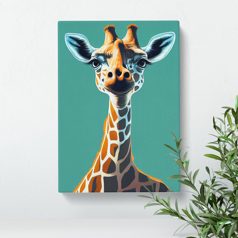 Pleasing Giraffe - Wrapped Canvas, 50cm H x 35cm W x 3cm D