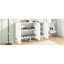 Armoire de rangement blanche avec tablettes réglables et style chic polyvalent
