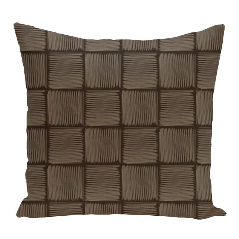  Housse de coussin carré et insert, H 16 po x l 16 po, Brun