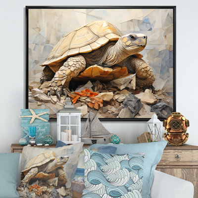 Tortue minimalisme sur toile