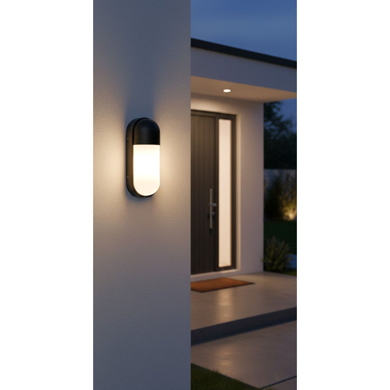 Black 24cm H Outdoor Bulkhead Light