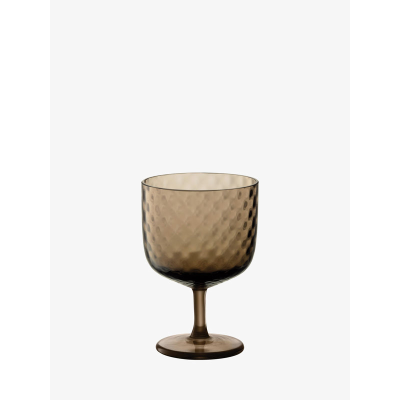 Dapple Handmade Hammered Glass Red Wine Glass, Earth Brown