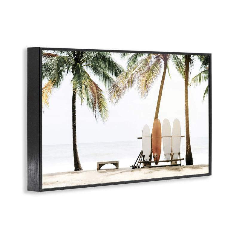 Hawaii Surfing View, estampe numérique par Sissi et Seb, Giclée encadrée noir minuit, H 20 po x l 30 po