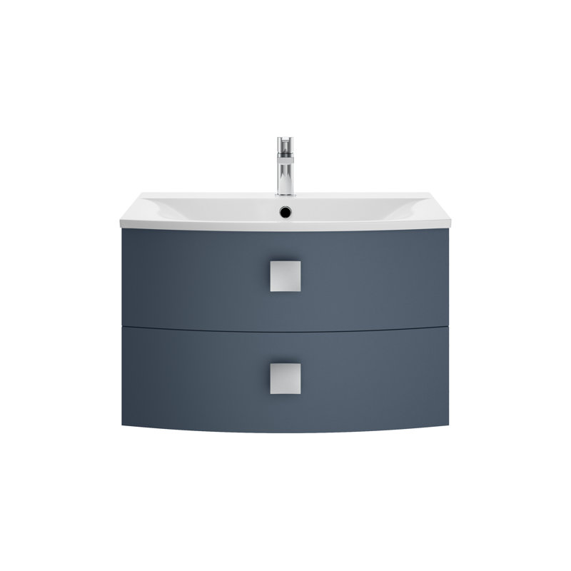 Sarenna 712mm Single Bathroom Vanity with Integrated Polymarble Basin, Mineral Blue
