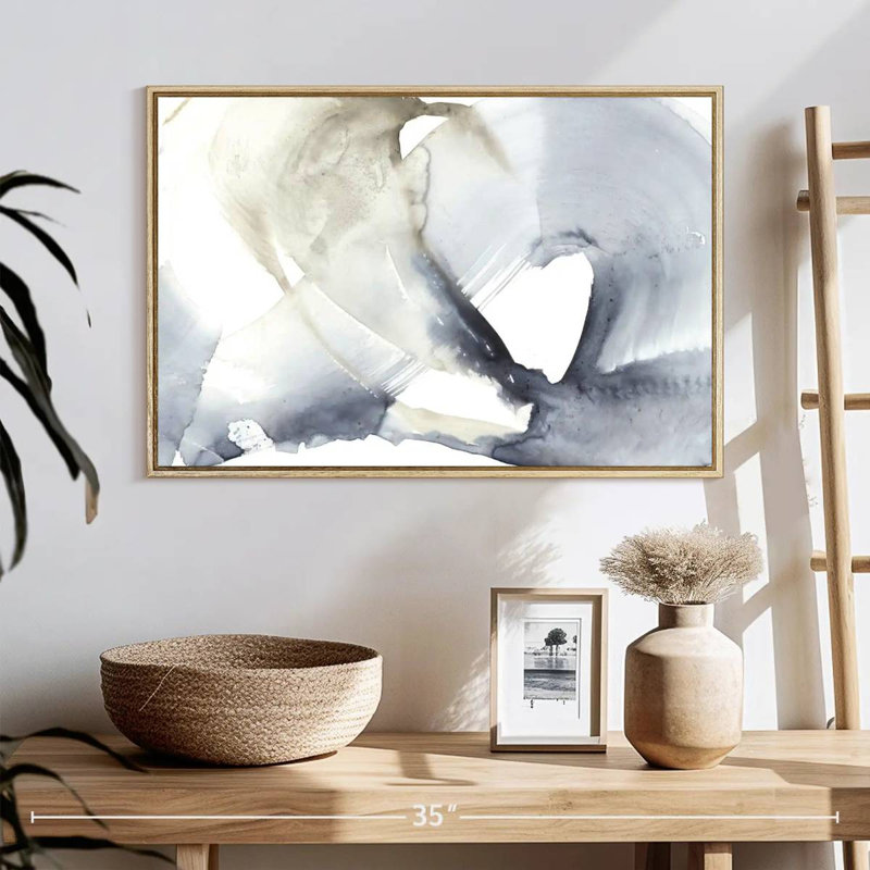 Wave Break II, 25 po x 17 po, Cadre flottant en bois naturel