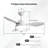 47 Inch Ceiling Fan With 22W LED Light And Remote Control 6 Speeds Reversible DC Motor White For Living Room Bedroom-432810083