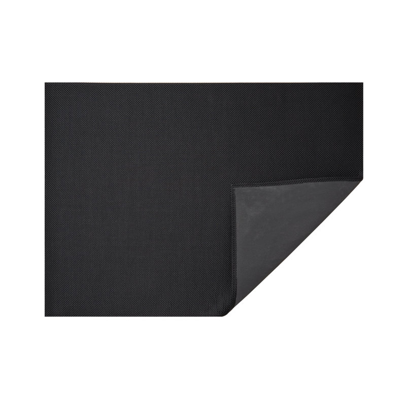 Modern Basketweave Black Rectangular Synthetic Floor Mat - 23"x36"