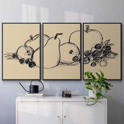 Graphite Fruit II, 3 pièces