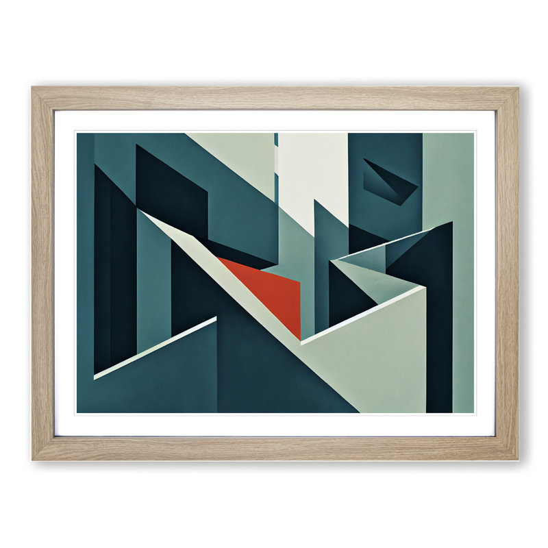 Inspirational Modern Abstract - Framed Print, 34cm H x 46cm W x 2cm D, Oak