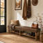 Faux Leather Upholstered Bench with Shelves