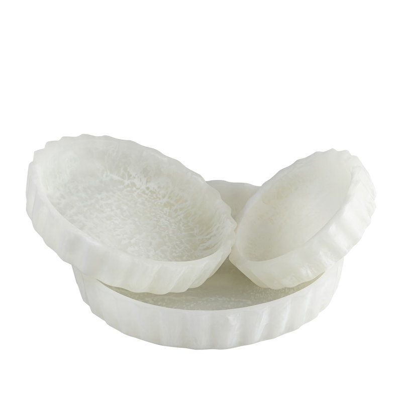 Ensemble de 3 bols Curvy Edge, Blanc