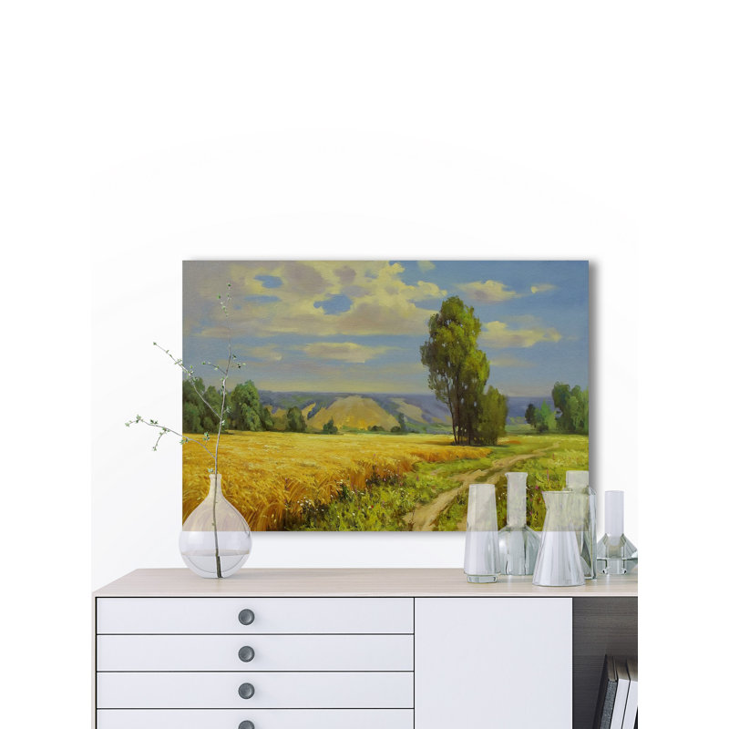 Champ de rêves - peinture sur toile tendue, L 45 po x H 30 po
