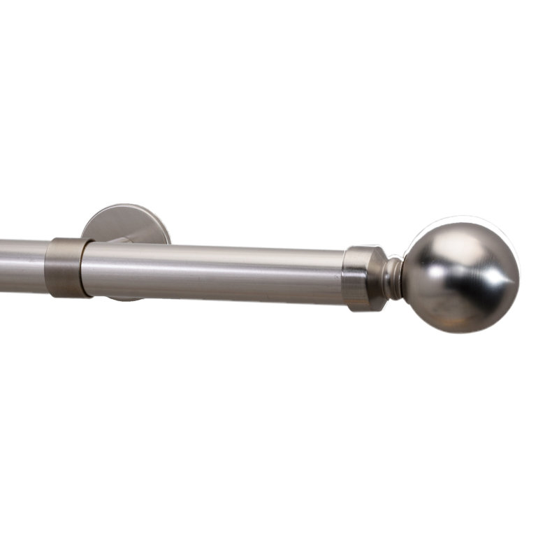 Tringle à rideaux simple 1,13 po Bendetta, Inoxydable, H 2 po x l 48 po x P 3,12 po