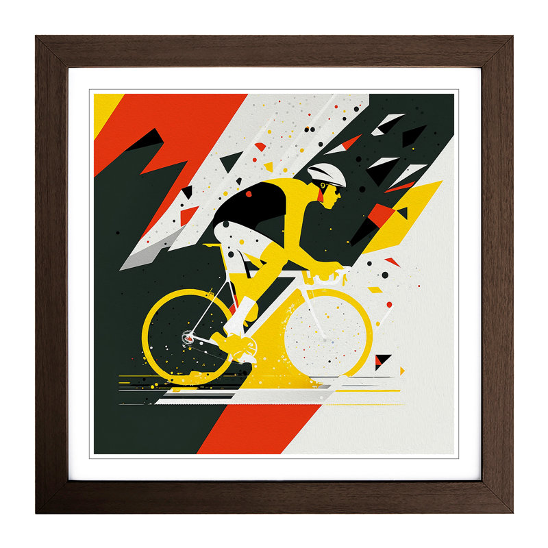 Tour De France Suprematism - Framed Print, Walnut