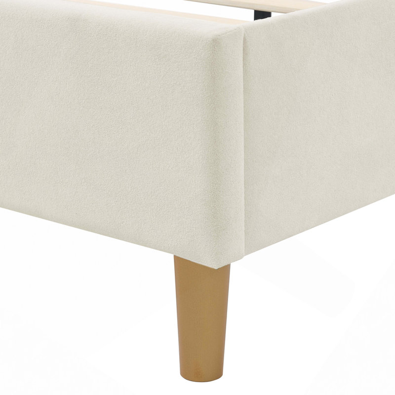 Structure de lit rembourrée, Beige