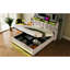 Lit double naturel avec système de rangement hydraulique, conduit de taille relaxante,-150800491-150800488