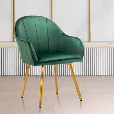 Julian Velvet Dining Chair with Gold Chrome Legs