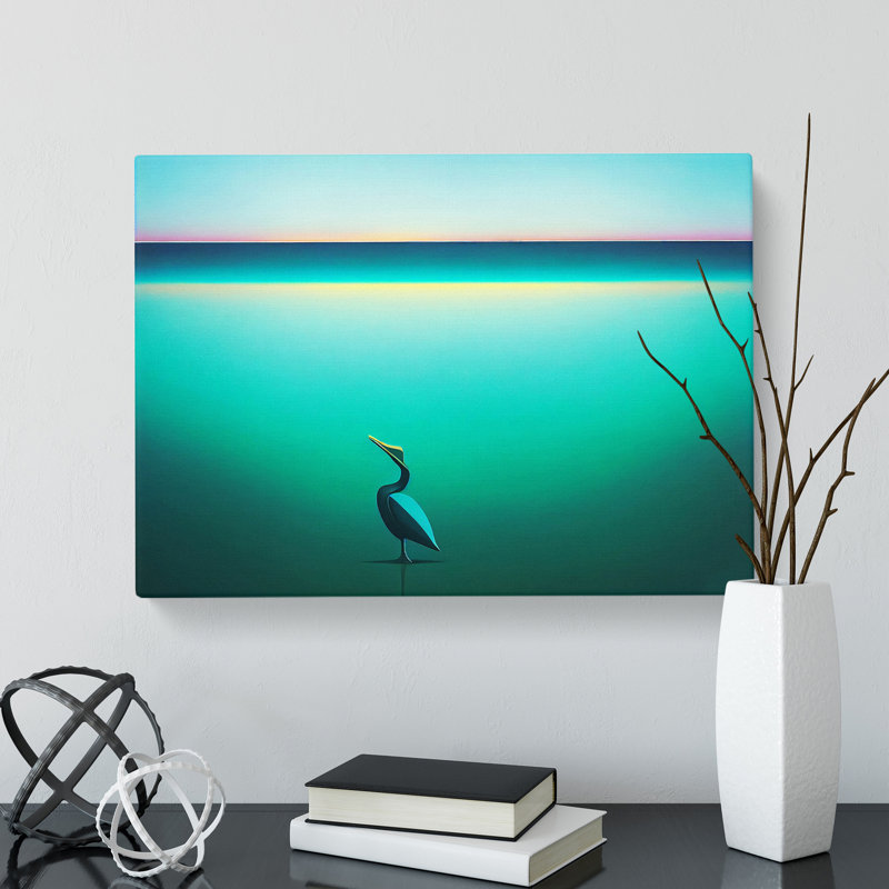 Lone Pelican - Wrapped Canvas, 35cm H x 50cm W x 3cm D