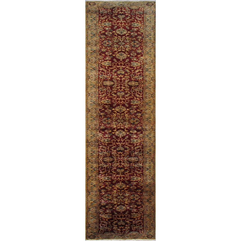 Tapis en laine noué à la main de la collection Agra - 2 pi 7 po x 16 pi 5 po