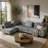 L-Shaped Sectional Sofa with Solid Wood Legs and Movable Cushions