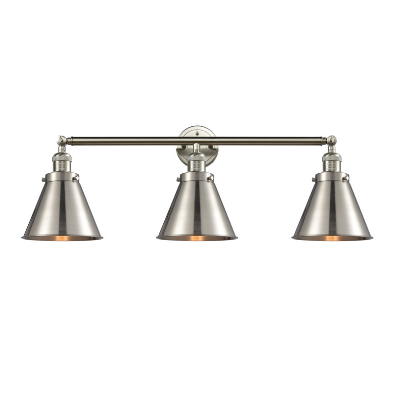 Éclairage pour meuble-lavabo à 3 lumières à intensité variable Rouvin, Nickel satiné brossé