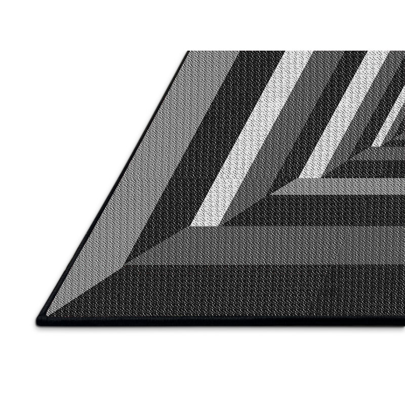Tapis géométrique noir / gris, Rectangle 5 pi x 7 pi