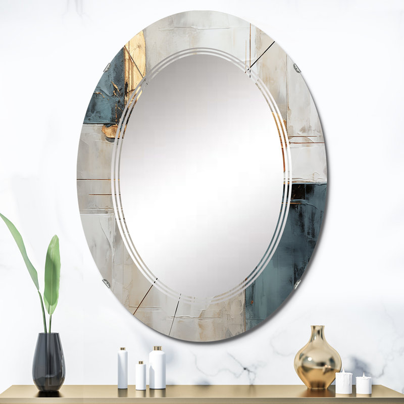 Waynette - Miroir mural moderne ovale, 36 po x 24 po