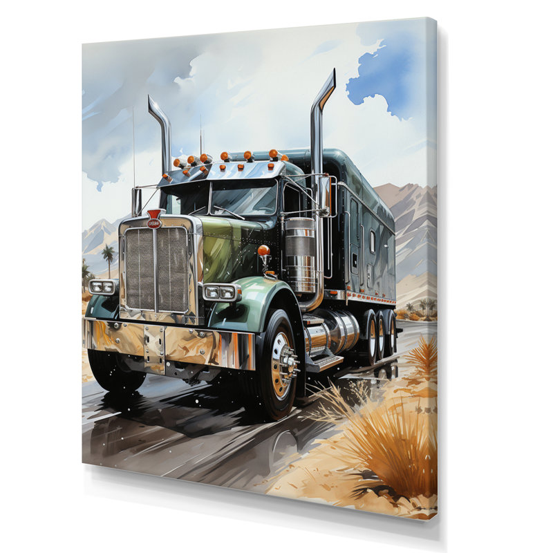 «Sawna Semi Truck Carbon Fiber I», reproduction sur toile, H 20 po x l 12 po x P 1 po, Toile tendue