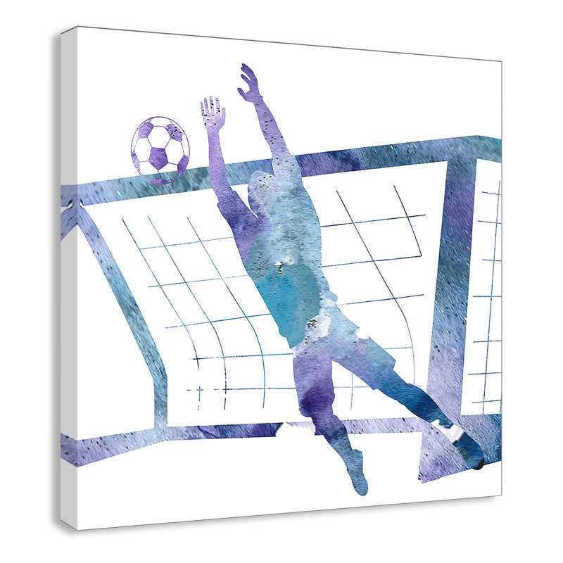 Fille de football 2, H 12 po x l 12 po x P 1,5 po, Toile