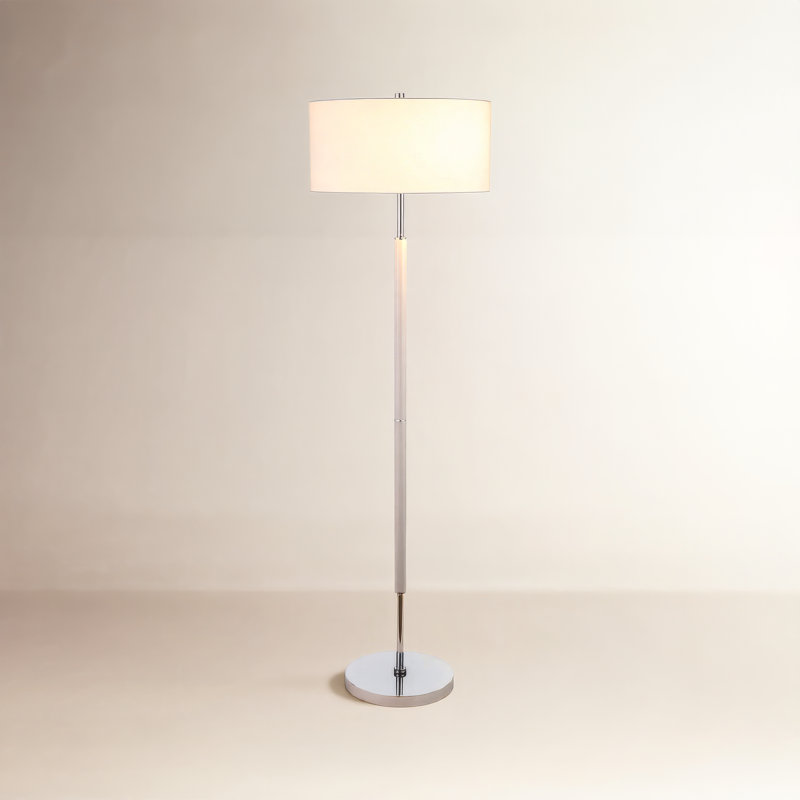 Lampe sur pied 62 po Olie, Gris froid / nickel poli