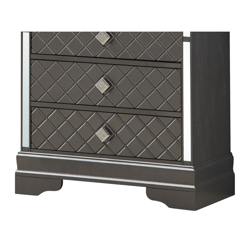 31'' W 5 - Drawer Dresser, Black Metallic