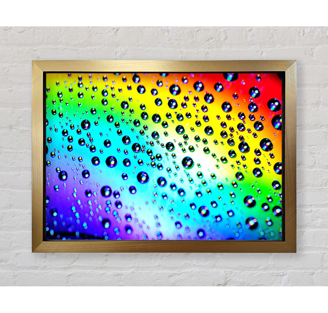 Gerahmtes Wandbild Rainbow Raindrops