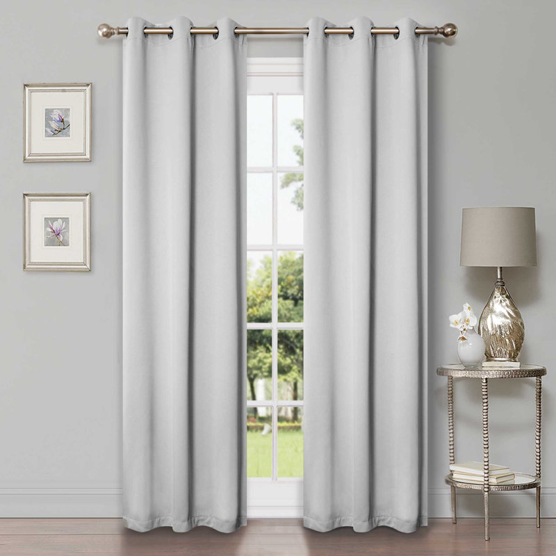  Paire de rideaux obscurcissant en polyester Trixie Millendon, Blanc, L 42 po x L 96 po