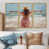 Toile avec cadre flottant or