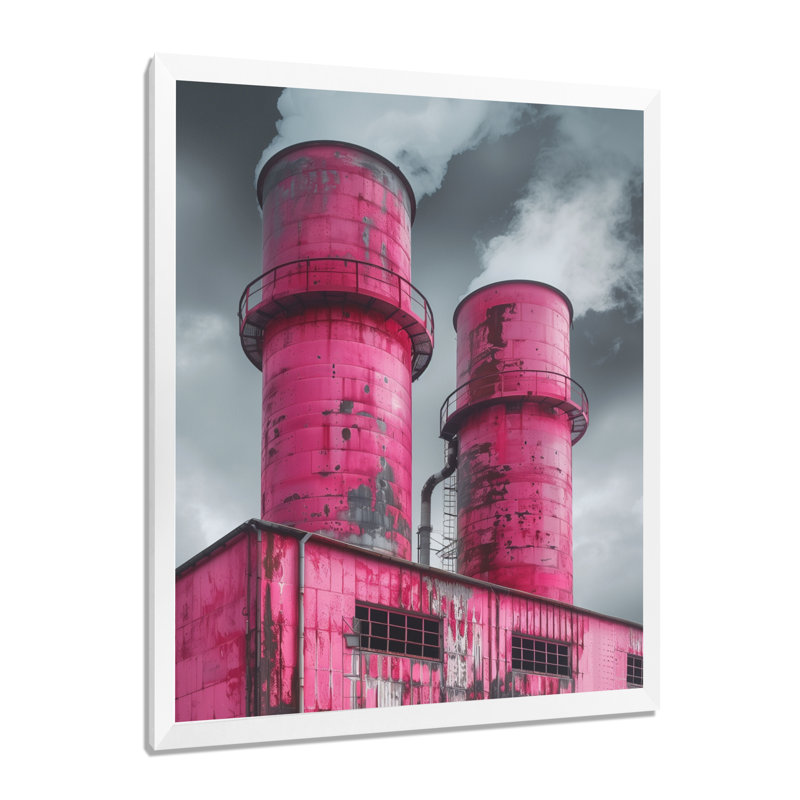Décoration murale monochrome électrique Dreams Power Plant I - Centrales électriques, Cadre simple blanc, H 24 po x l 32 po