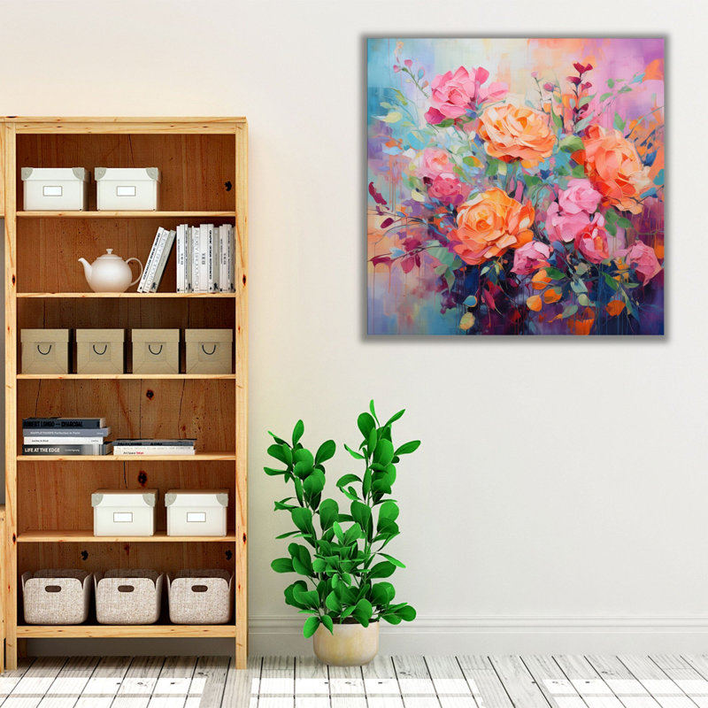 Impression complexe de collage de jardin, Cadre flottant blanc, H 30 po x l 30 po x P 1,25 po