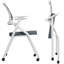 Chaises de salle de conférence, chaise de bureau pliante avec accoudoirs et roulettes, chaises visiteurs et chaises de réception empilables, blanc et gris