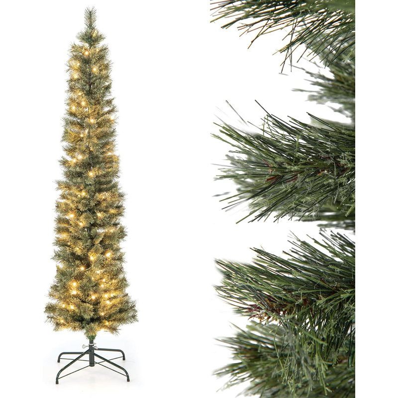 Lighted Artificial Pine Christmas Tree