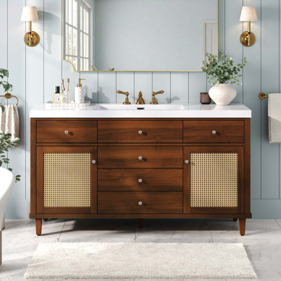 Meuble-lavabo moderne avec lavabo SMC et rangement à fermeture en douceur