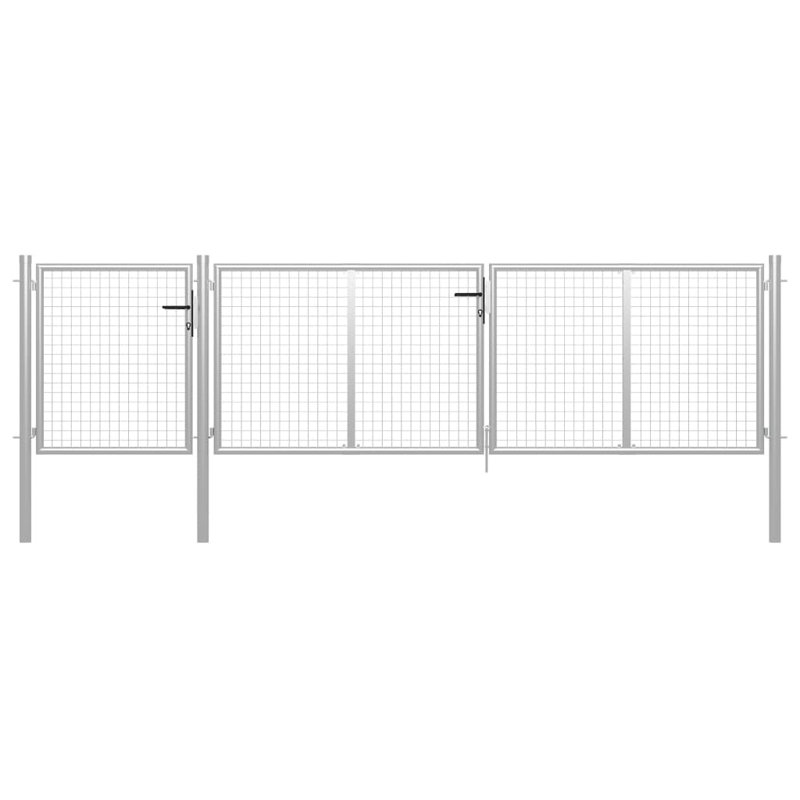 Adila Silver Metal Gate, 125cm H x 400cm W x 1cm D