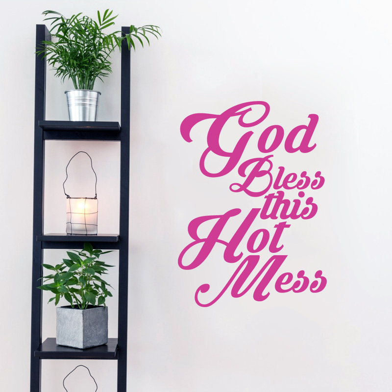 Text & Numbers Non-Wall Damaging Wall Decal, Hot Pink