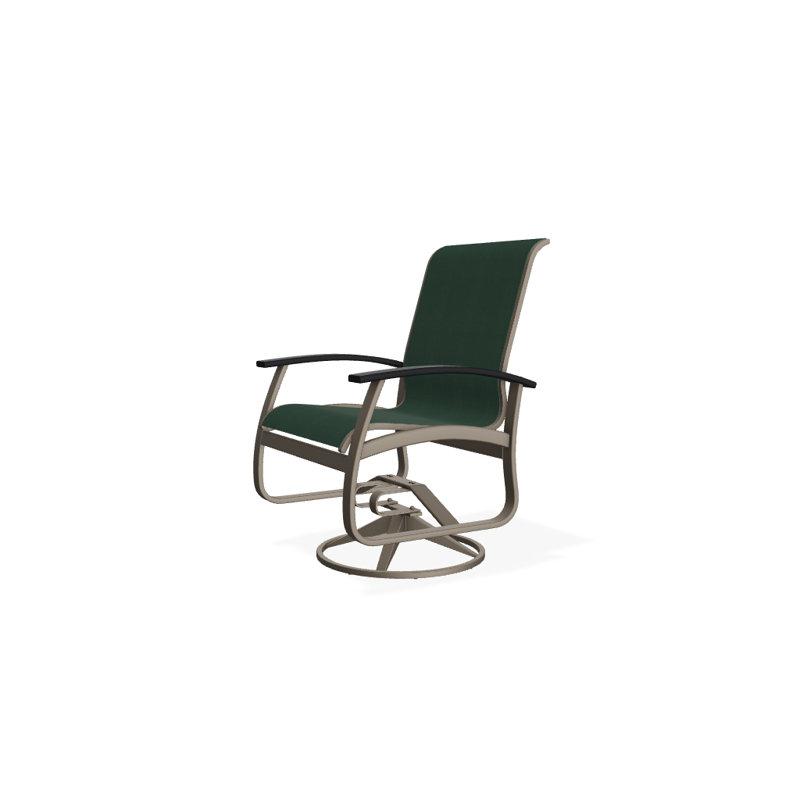 Belle Isle Outdoor Dining Armchair, Forest Forest Green 22D Sunbrella®, Black P70, Textured Kona