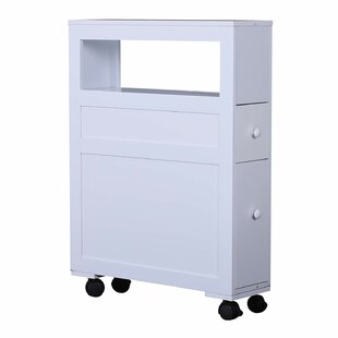 Miami Slim Bathroom Storage Cabinet White Freestanding - 51.4H x 7.2L 12W - Painted