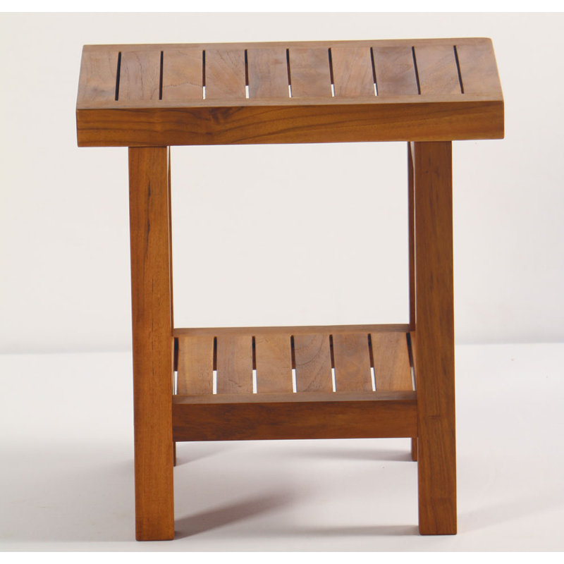 Spa Teak Shower Stool with Shelf
