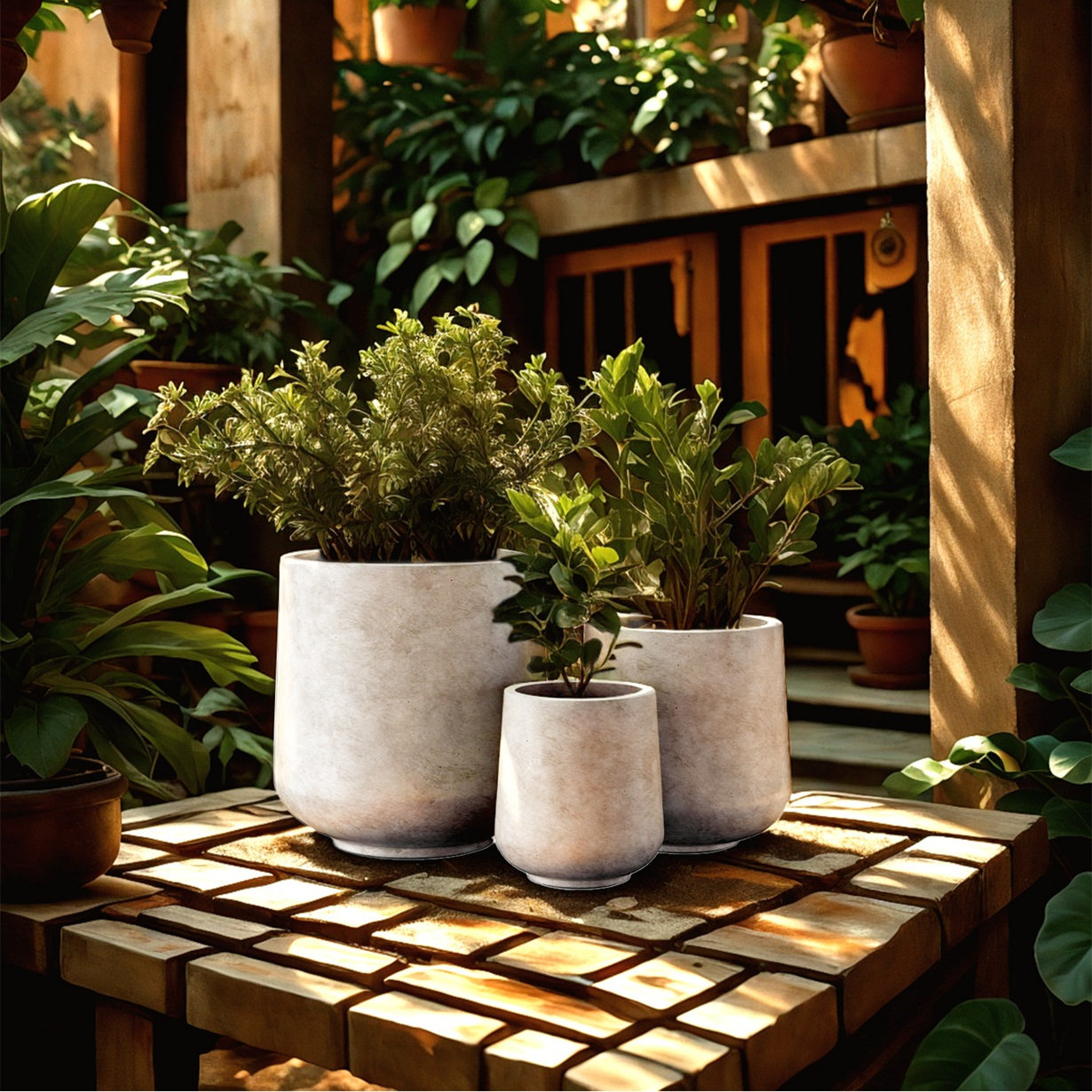 Tali 17" Pot Planter, Gray