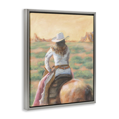 Cowgirl Atop Country Horse Floating Frame, design by Pam Britton