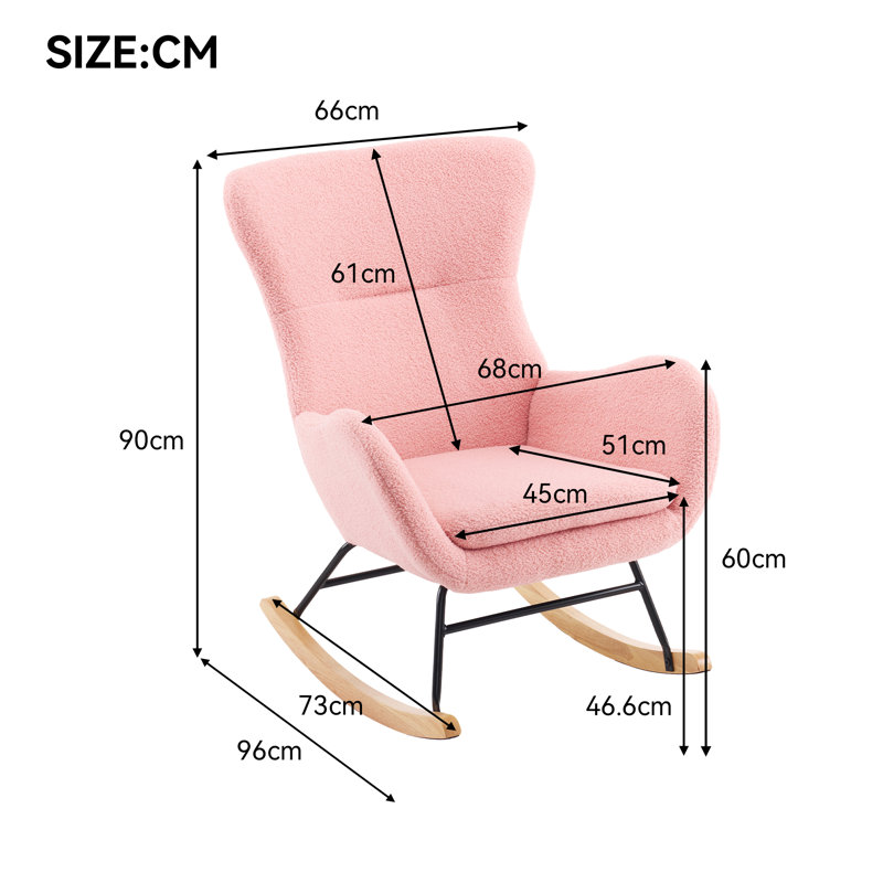 Caenas Rocking Chair, Pink