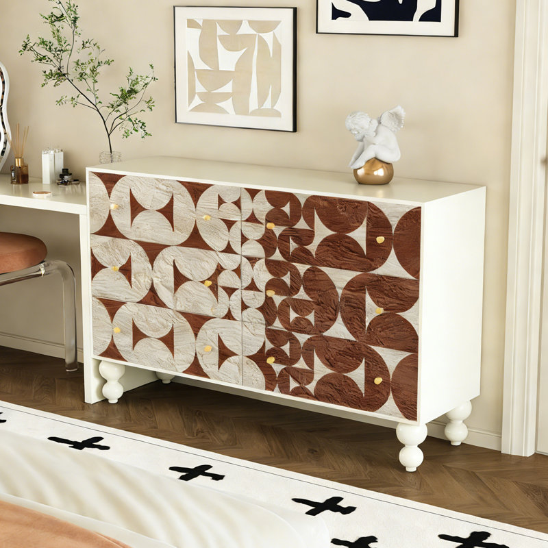 Buffet de style américain rétro, Blanc