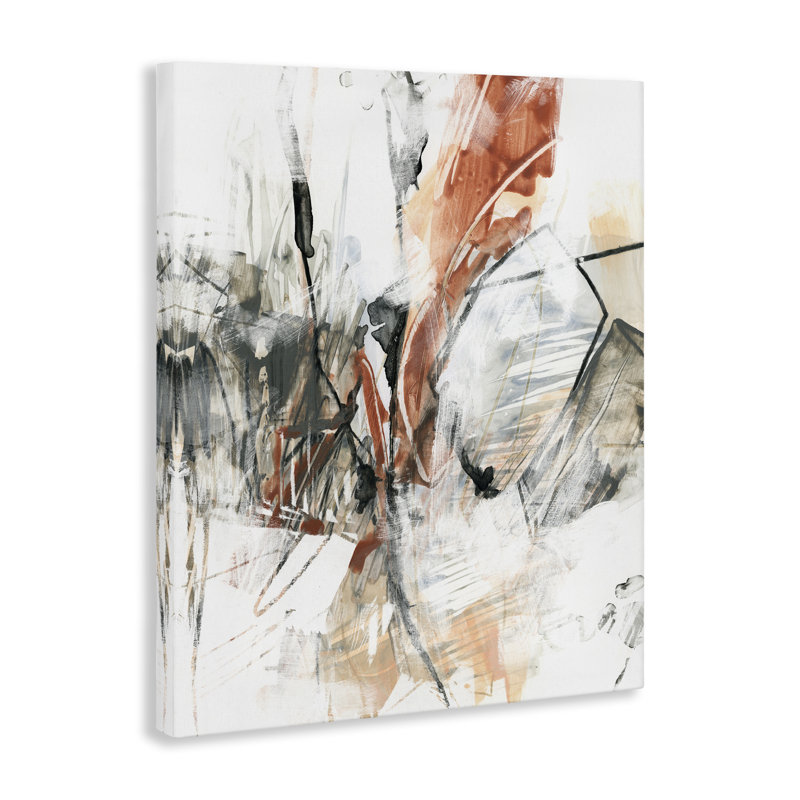  «Chaotic Terracotta & Gray», art mural sur toile par June Erica Vess, H 48 po x l 36 po