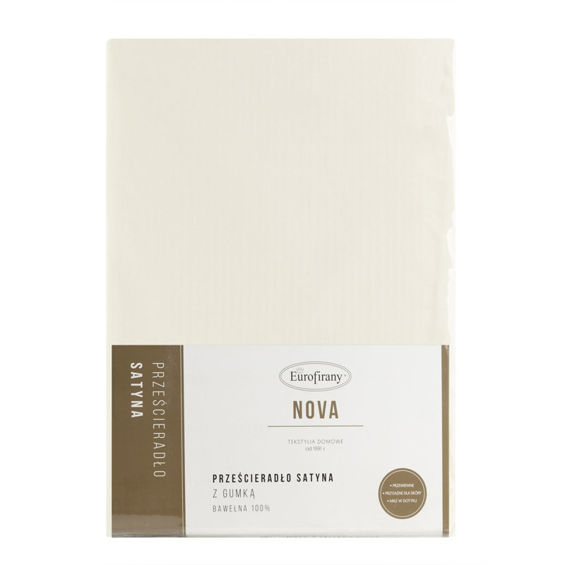 Satin Fitted Sheet, 200cm W x 220cm L, White